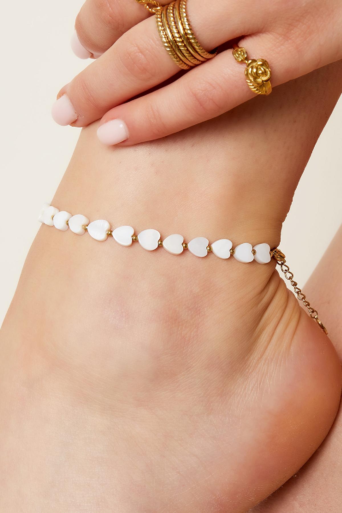 Heart anklet - Beach collection White gold Sea Shells h5 Picture4